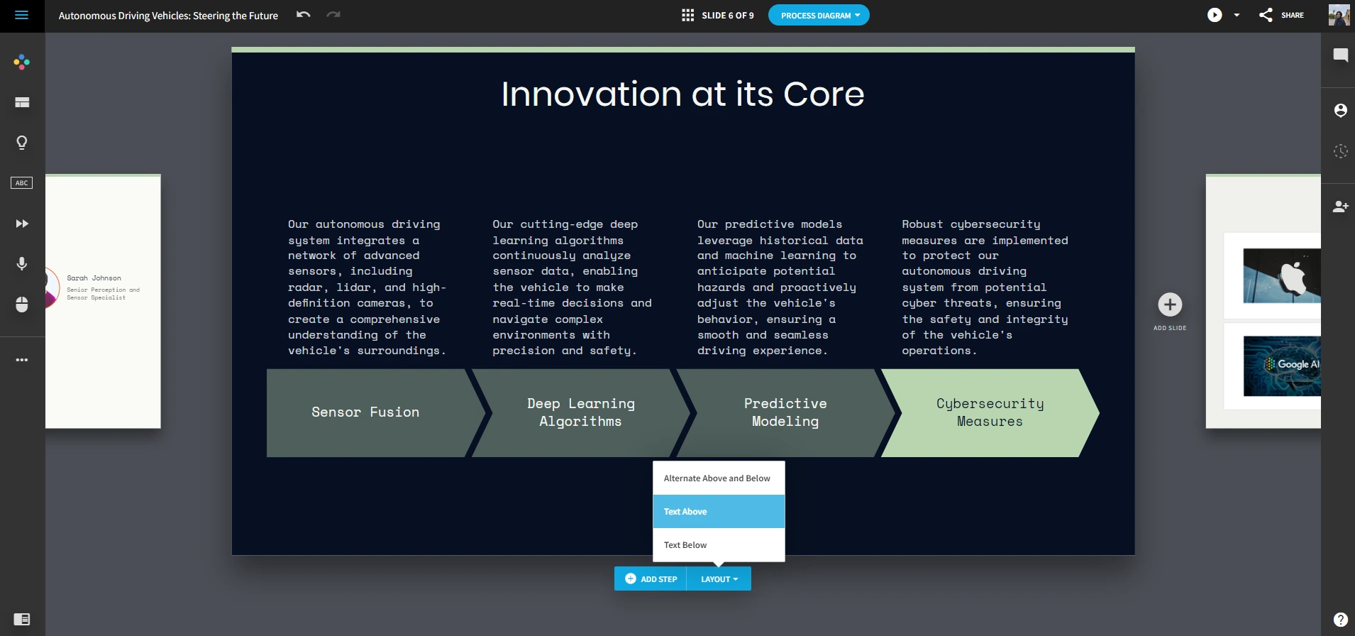 Beautiful.ai Dynamic Slides Add More Sections