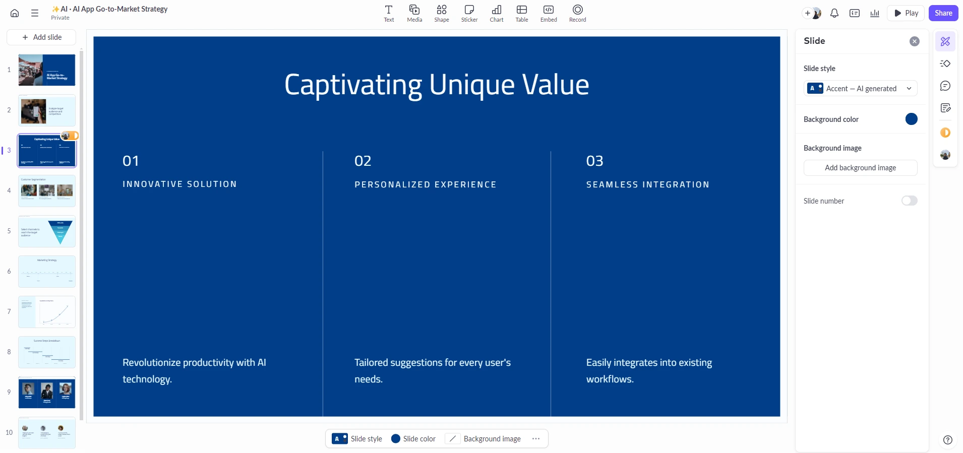 Pitch.com Slide Editing Interface